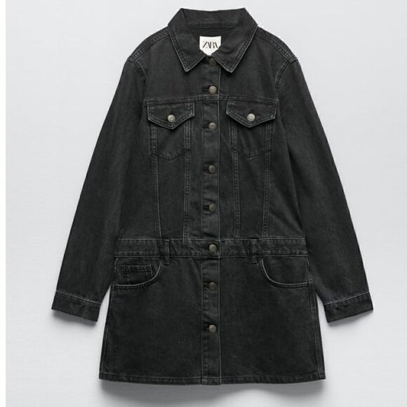 NWT Zara Long Sleeve Denim Dress - Picture 11 of 13